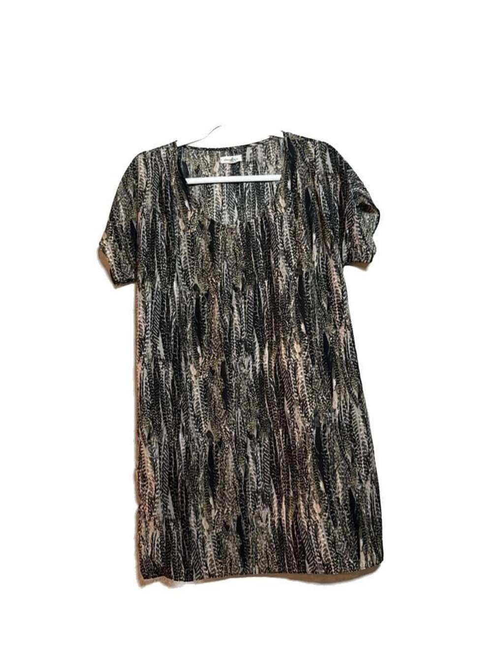 M Silence + Noise Abstract Print Short Sleeve Shift Mini Dress
